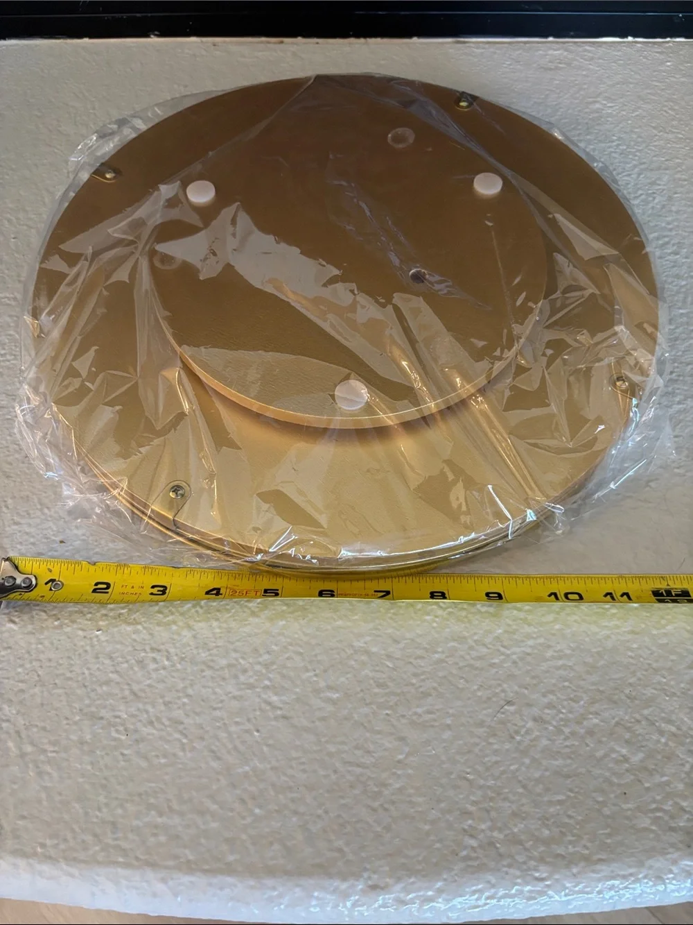 Gold Metal Lazy Susan Serving Tray - Decorative Round Home Kitchen Tray